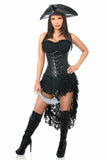 Top Drawer 4 PC Black Pirate Captain Costume-Daisy Corsets
