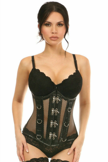 Top Drawer Steel Boned Fishnet Under Bust Corset.