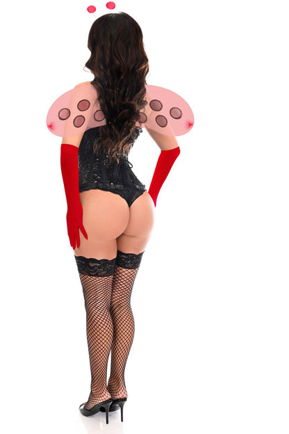 Top Drawer 4 PC Pin-Up Ladybug Corset Costume.