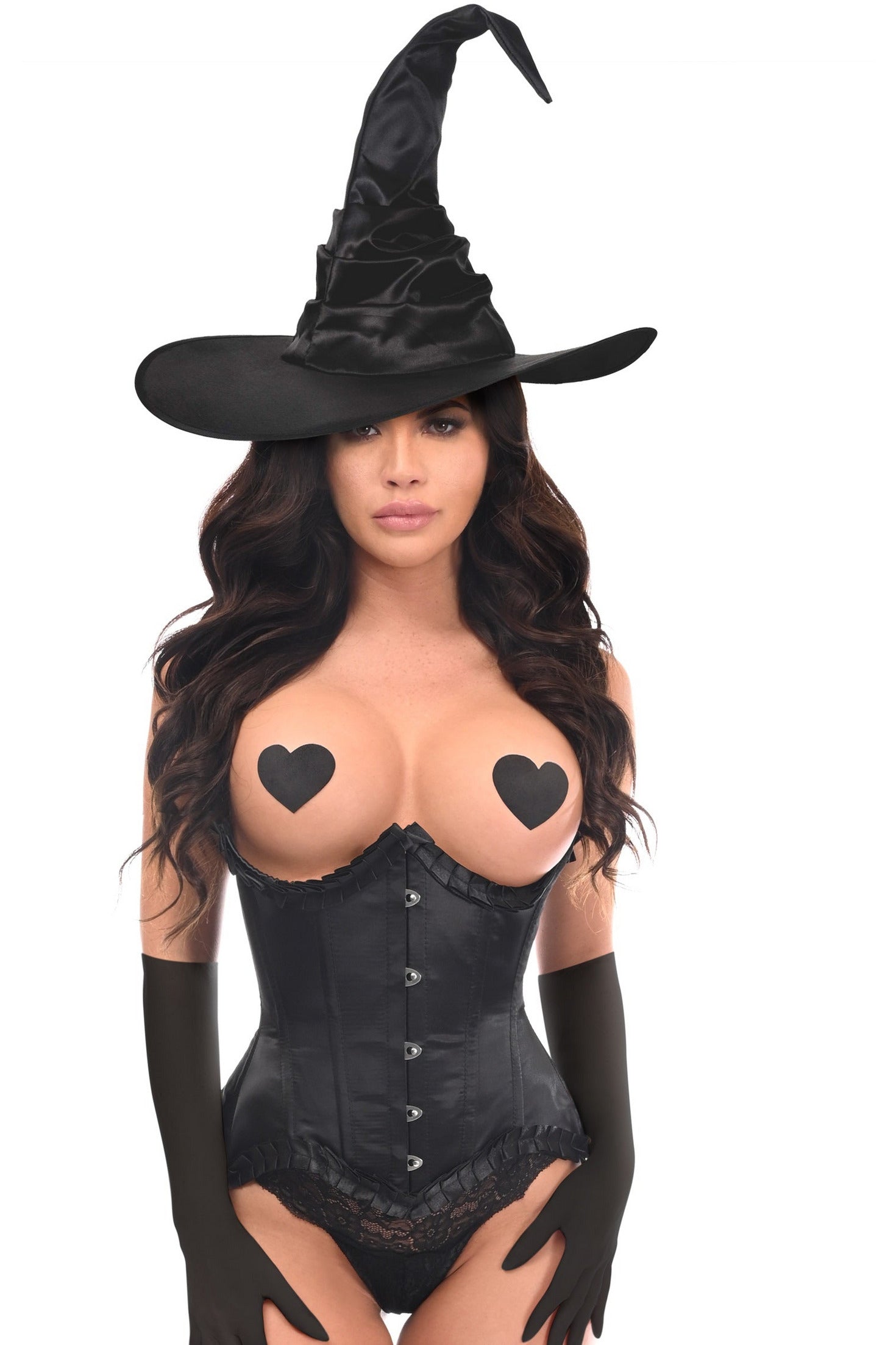 Top Drawer 3 PC Pin-Up Witch Corset Costume.