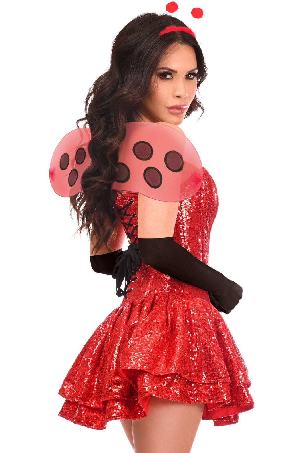 Top Drawer 4 PC Sequin Ladybug Corset Dress Costume.