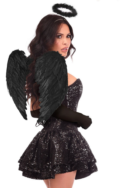 Top Drawer 4 PC Sequin Dark Angel Corset Dress Costume.