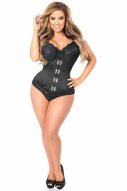 Top Drawer Black Steel Boned Underbust Corset w/Clasp Closure.