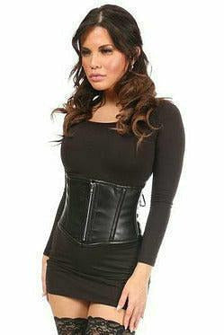 Top Drawer Black Faux Leather Steel Boned Mini Cincher.