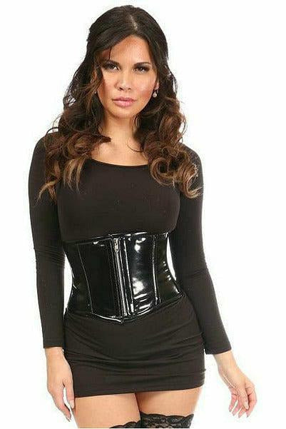 Top Drawer Black Patent Steel Boned Mini Cincher.