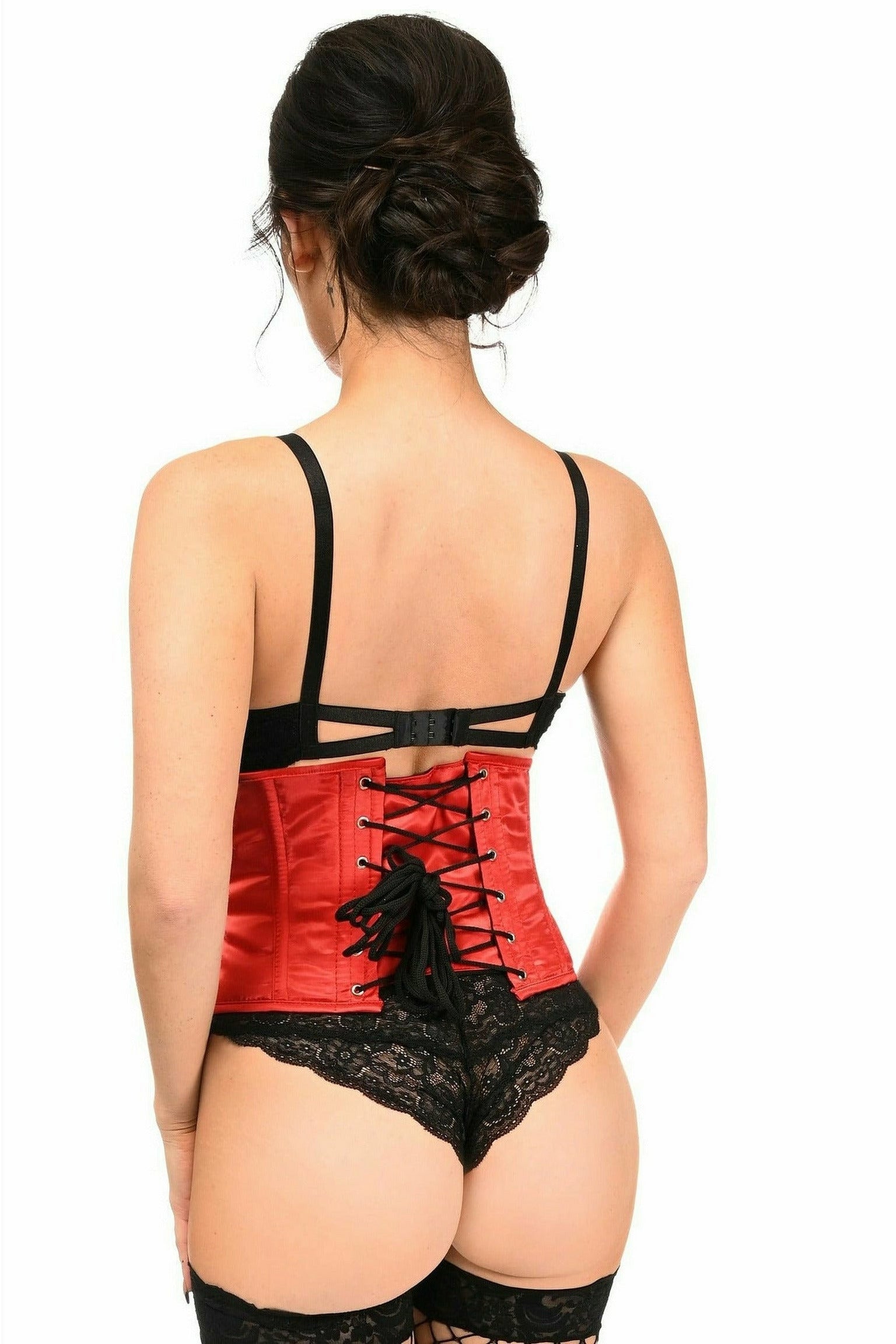 Top Drawer Red Satin Steel Boned Mini Cincher.