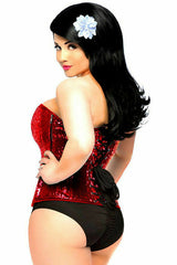 Top Drawer Red Sequin Steel Boned Corset-Daisy Corsets