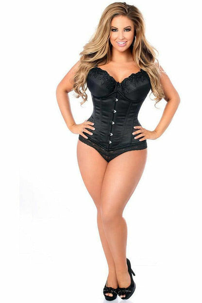 Top Drawer Black Steel Boned Underbust Corset w/Busk Closure.
