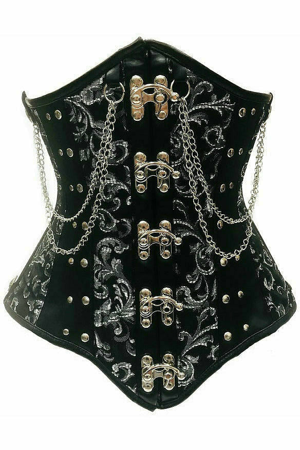 Top Drawer Steel Boned Underbust Corset w/Chains and Clasps-Daisy Corsets