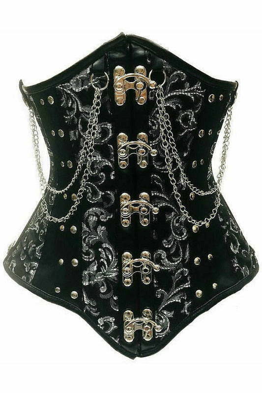 Top Drawer Steel Boned Underbust Corset w/Chains and Clasps.
