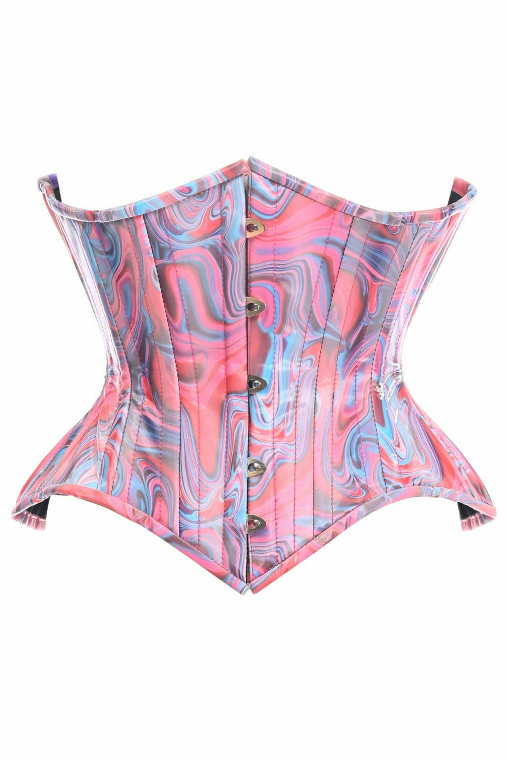 Top Drawer Retro Swirl Steel Boned Curvy Cut Underbust Cincher Corset.