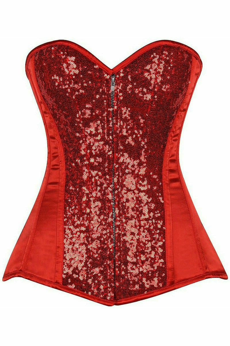 Top Drawer Red Sequin Steel Boned Corset-Daisy Corsets