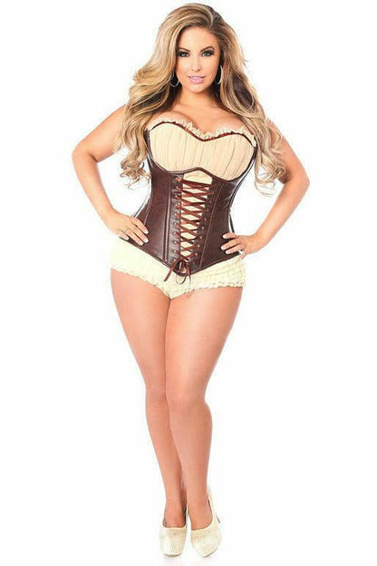 Top Drawer Faux Leather Steel Boned Ren Faire Corset.