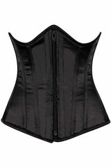 Top Drawer Black Satin Underbust Steel Boned Corset-Daisy Corsets