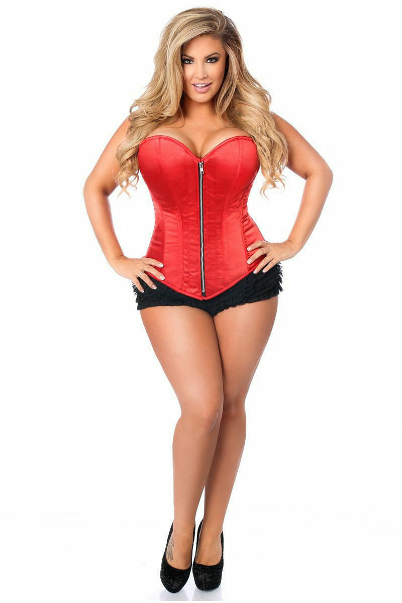Top Drawer Red Satin Steel Boned Corset.