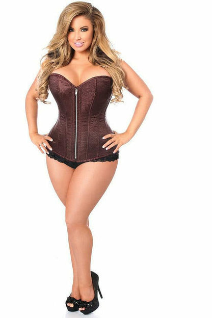 Top Drawer Brown Brocade Steel Boned Corset.