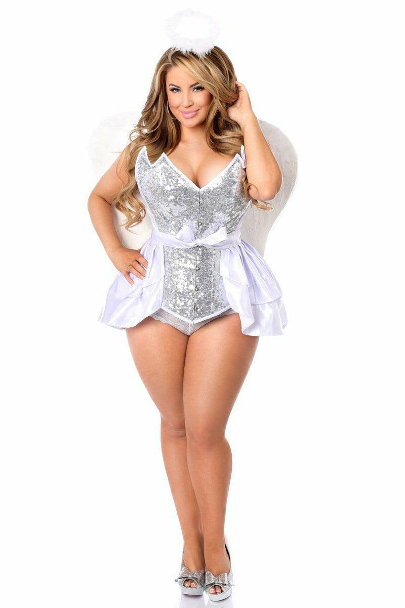 Top Drawer 4 PC Sequin Innocent Angel Corset Costume-Daisy Corsets