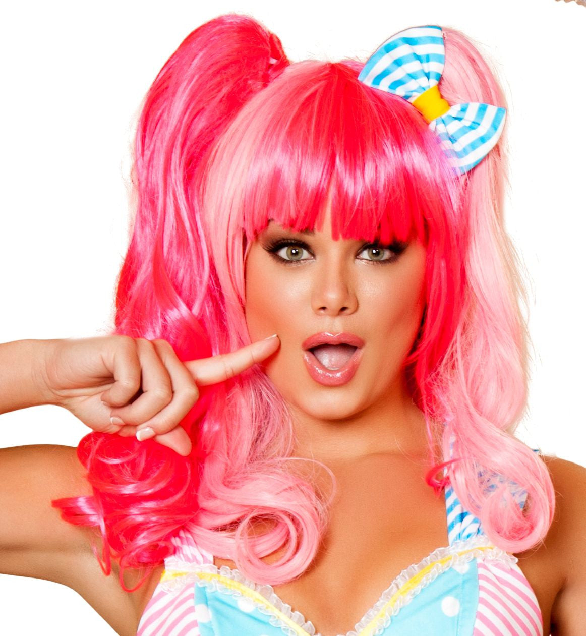 Roma Pink Wig  - Costume Accessory.