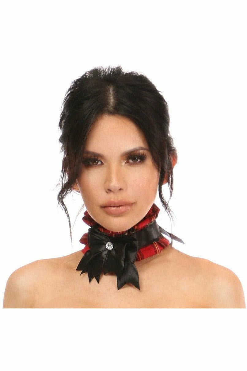 Kitten Collection Red Plaid Choker.