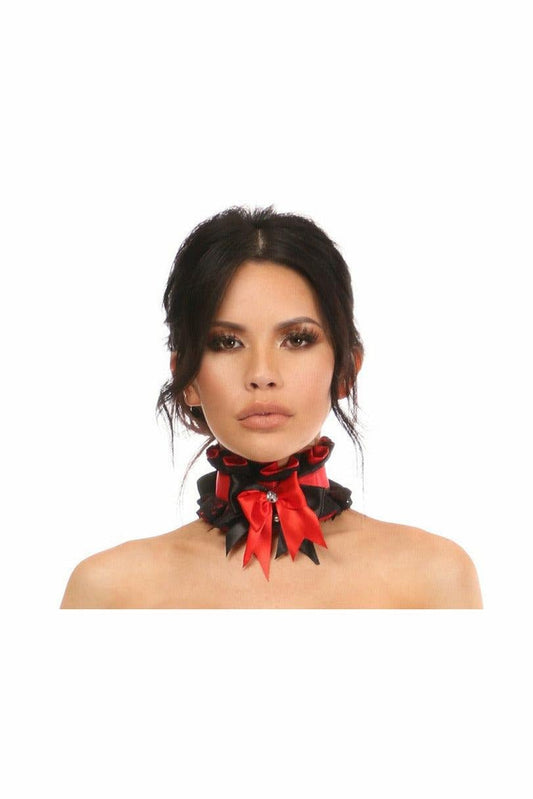 Kitten Collection Red/Black Lace Choker.