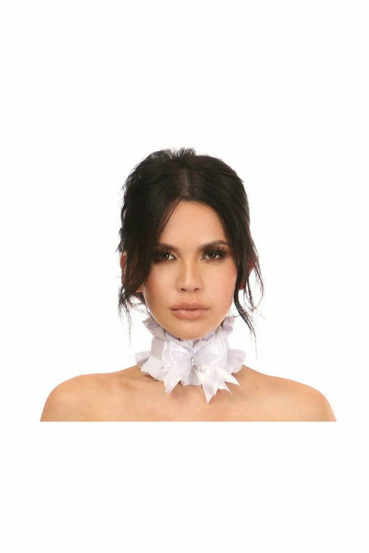 Kitten Collection White/White Lace Choker.