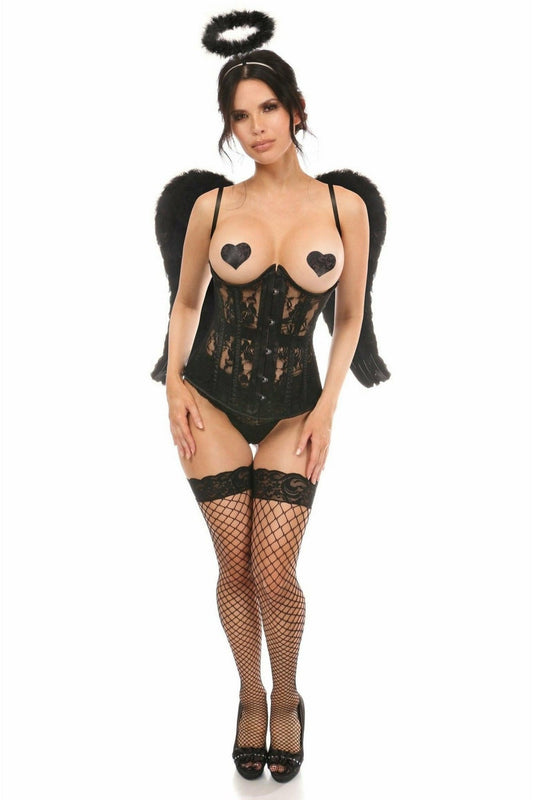 Lavish 3 PC Sexy Daring Dark Angel Corset Costume.