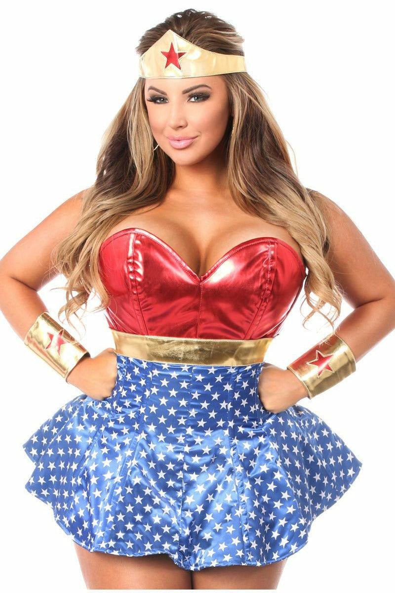 Lavish 3 PC Superhero Corset Dress Costume.