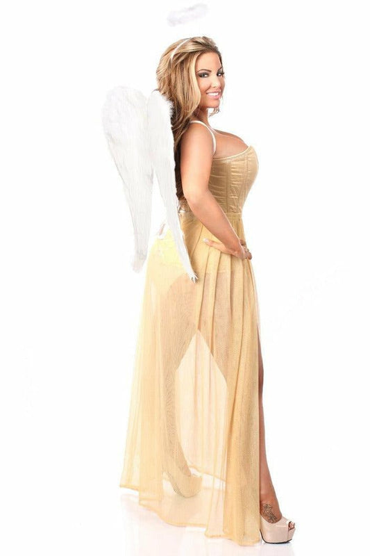 Lavish 4 PC Golden Angel Corset Costume.
