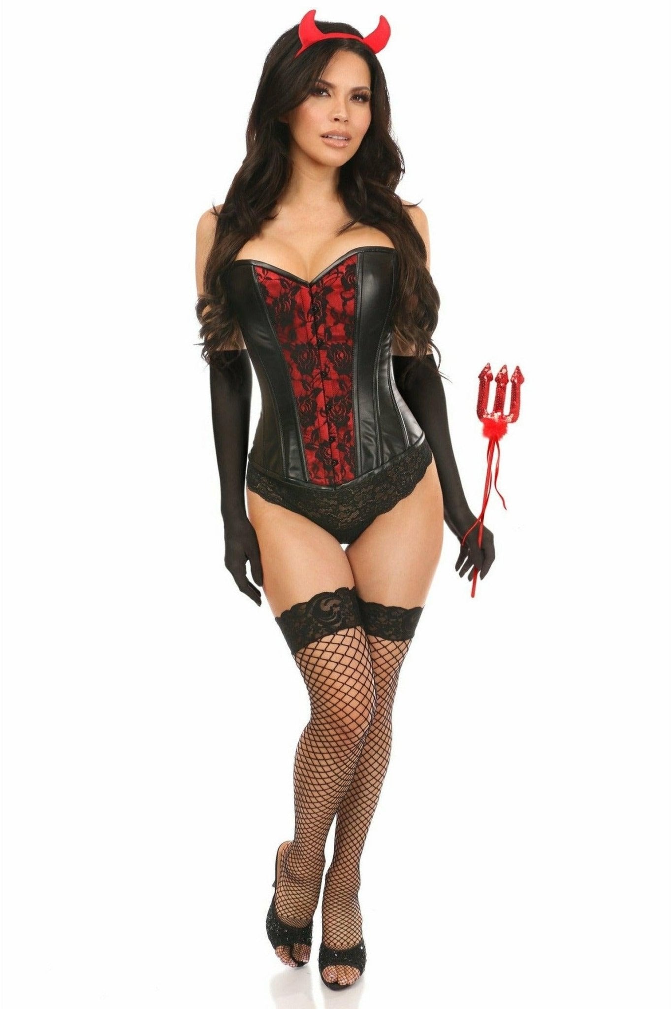 Lavish 4 PC Gothic Devil Corset Costume.