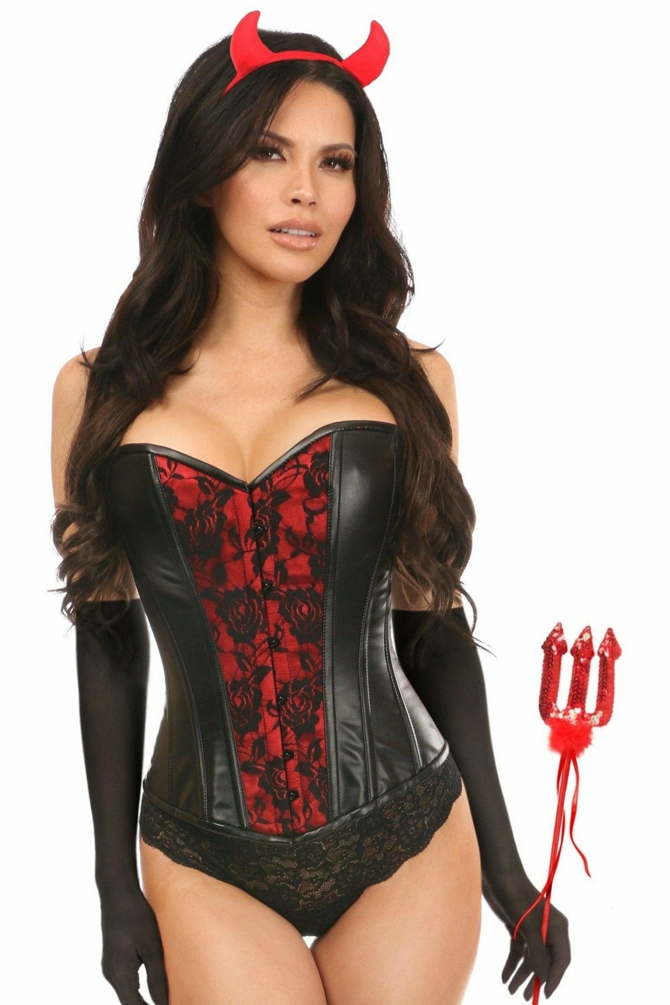 Lavish 4 PC Gothic Devil Corset Costume.