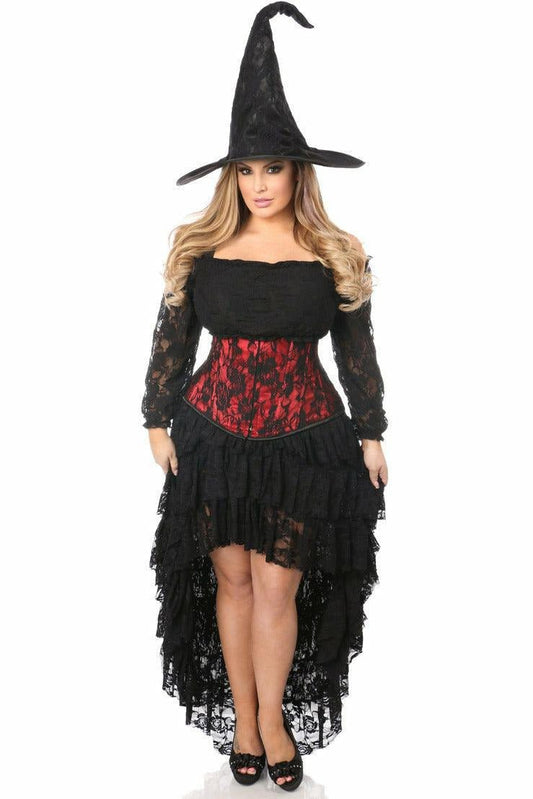 Lavish 4 PC Lace Witch Corset Costume.