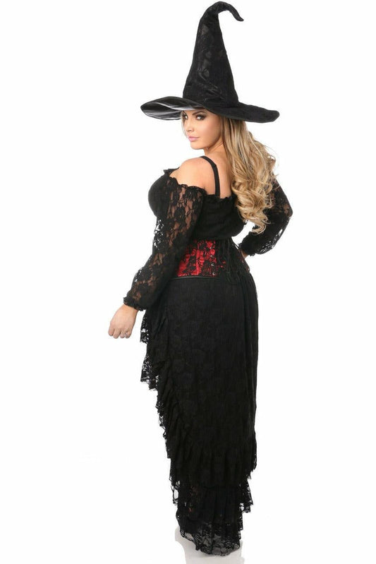 Lavish 4 PC Lace Witch Corset Costume.