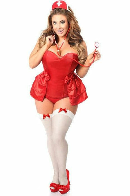 Lavish 4 PC Fantasy Nurse Corset Costume.