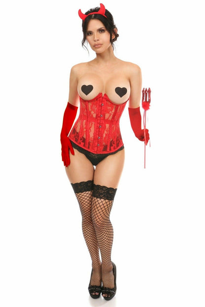 Lavish 4 PC Sexy Red Devil Corset Costume.