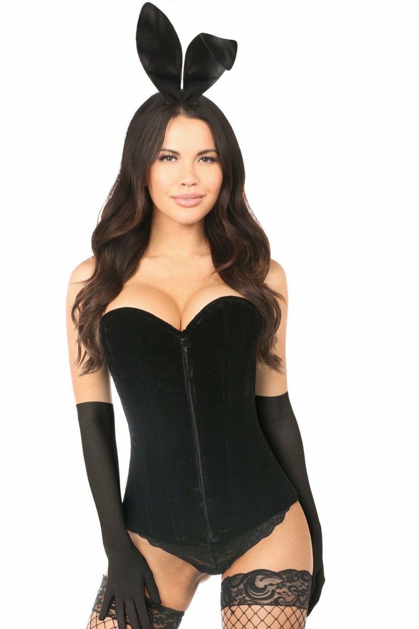 Lavish 4 PC Velvet Bunny Corset Costume.