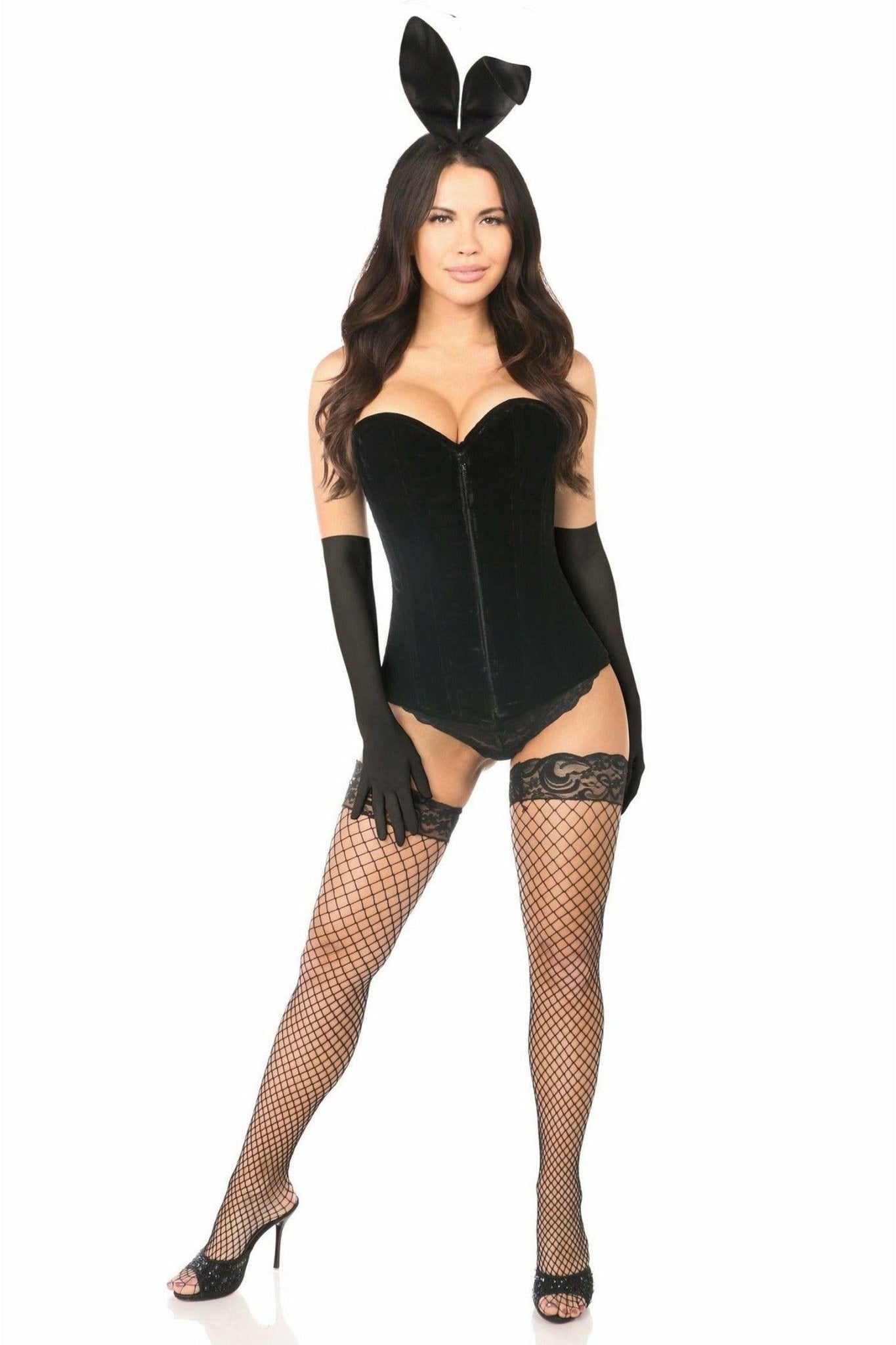 Lavish 4 PC Velvet Bunny Corset Costume.