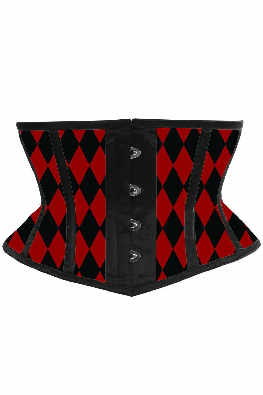 Lavish Black & Red Diamond Waist Cincher.