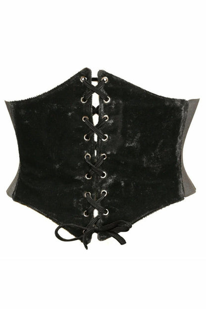 Lavish Black Velvet Corset Belt Cincher.