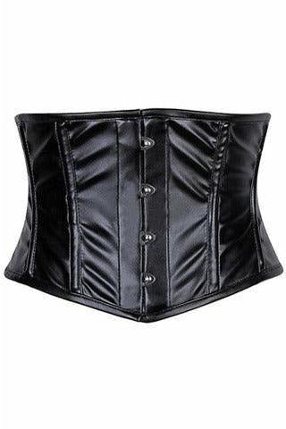 Lavish Black Wet Look Waist Cincher Corset.