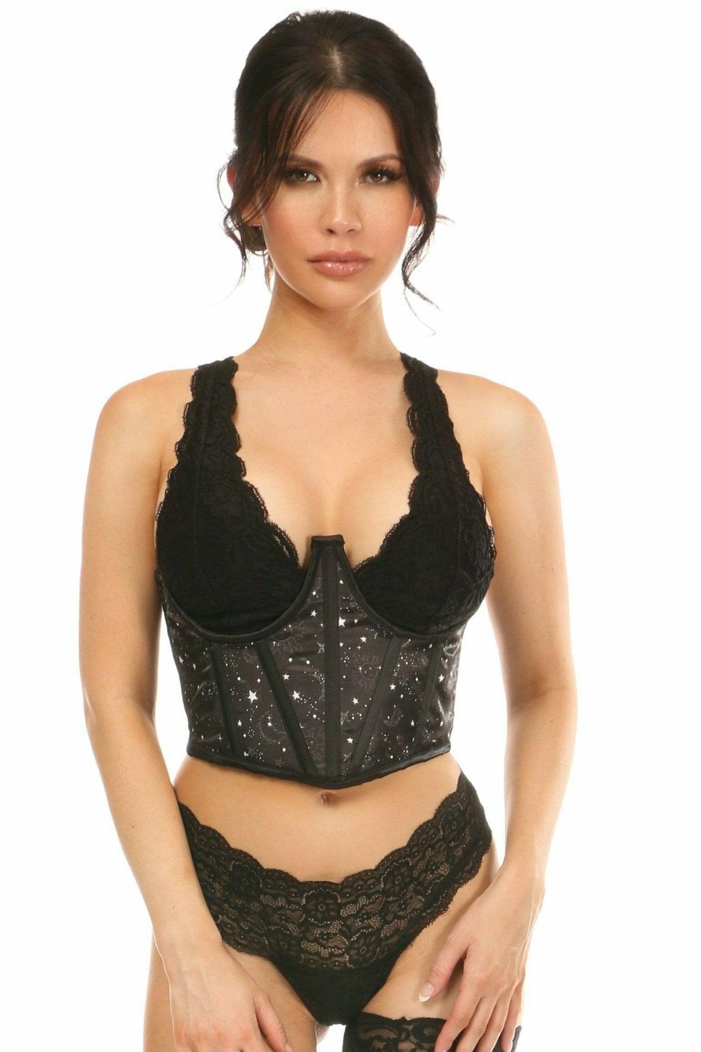 Lavish Celestial Satin Open Cup Waist Cincher.