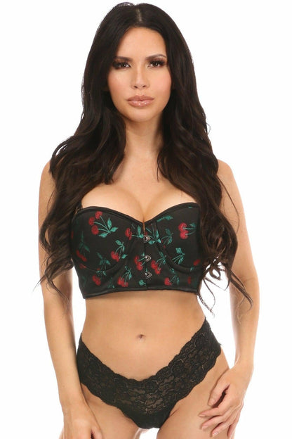 Lavish Cherry Brocade Underwire Short Bustier.