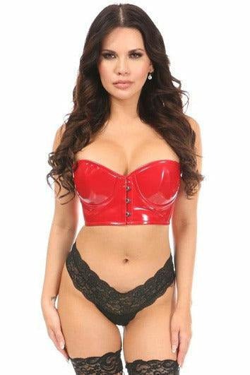 Lavish Red Patent PVC Underwire Short Bustier.