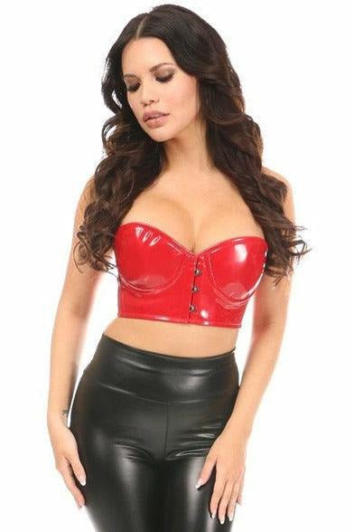 Lavish Red Patent PVC Underwire Short Bustier.