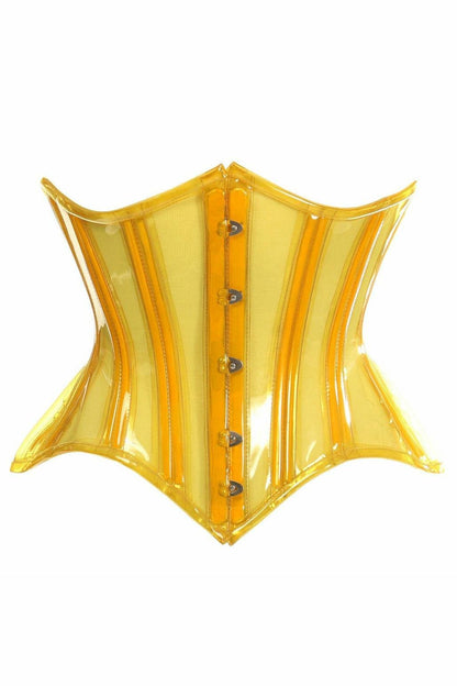 Lavish Yellow Clear Curvy Underbust Waist Cincher Corset.