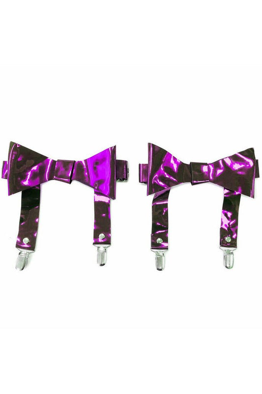 Purple Metallic Garters (set of 2).