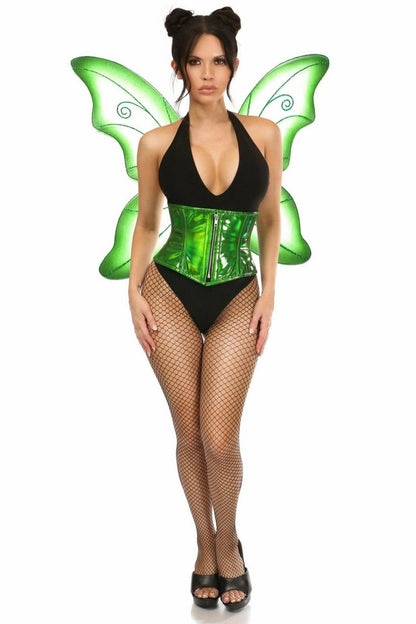Top Drawer 2 PC Green Pixie Fairy Corset Costume.