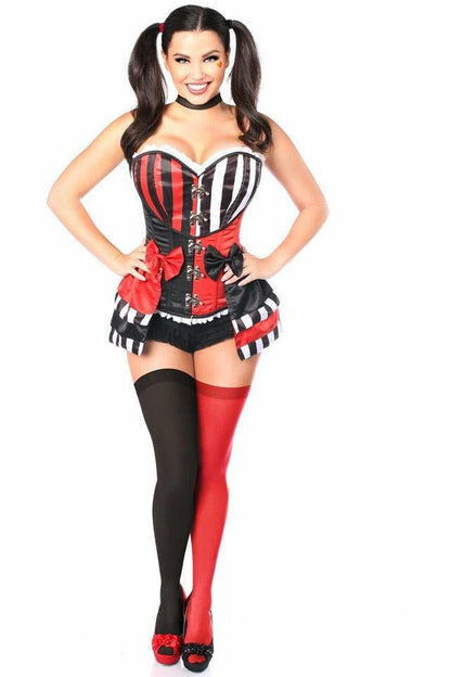 Top Drawer 3 PC Jokester Villian Corset Costume.