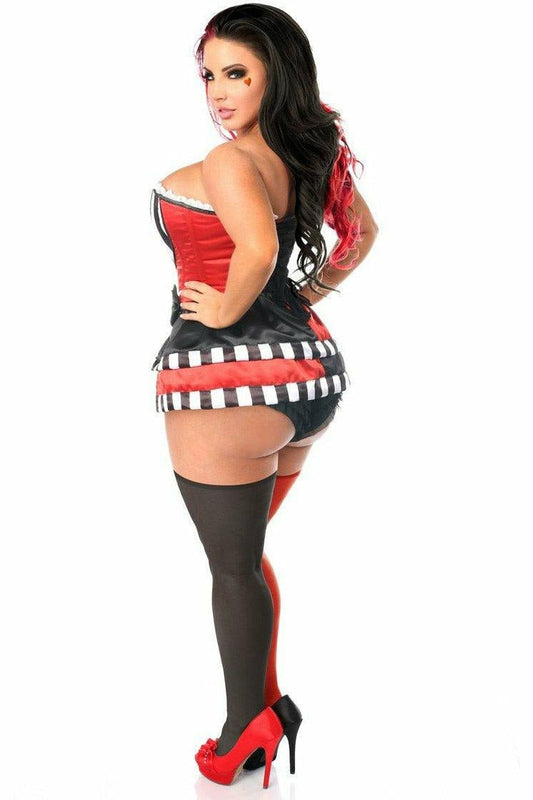 Top Drawer 3 PC Jokester Villian Corset Costume.