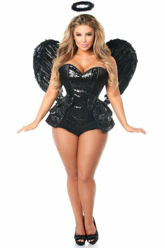 Top Drawer 4 PC Midnight Angel Corset Costume.