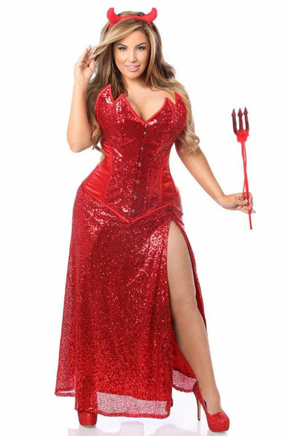 Top Drawer 4 PC Premium Devil Corset Costume.